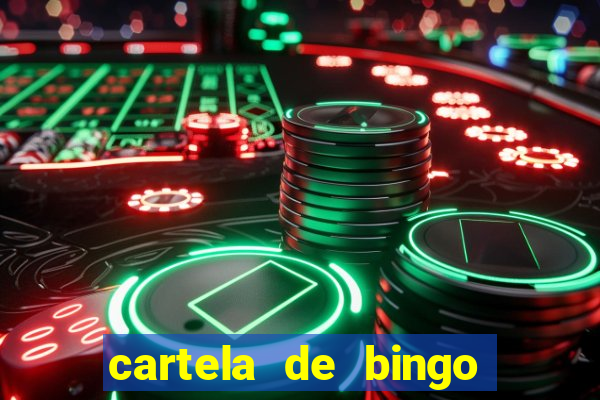 cartela de bingo cha de bebe